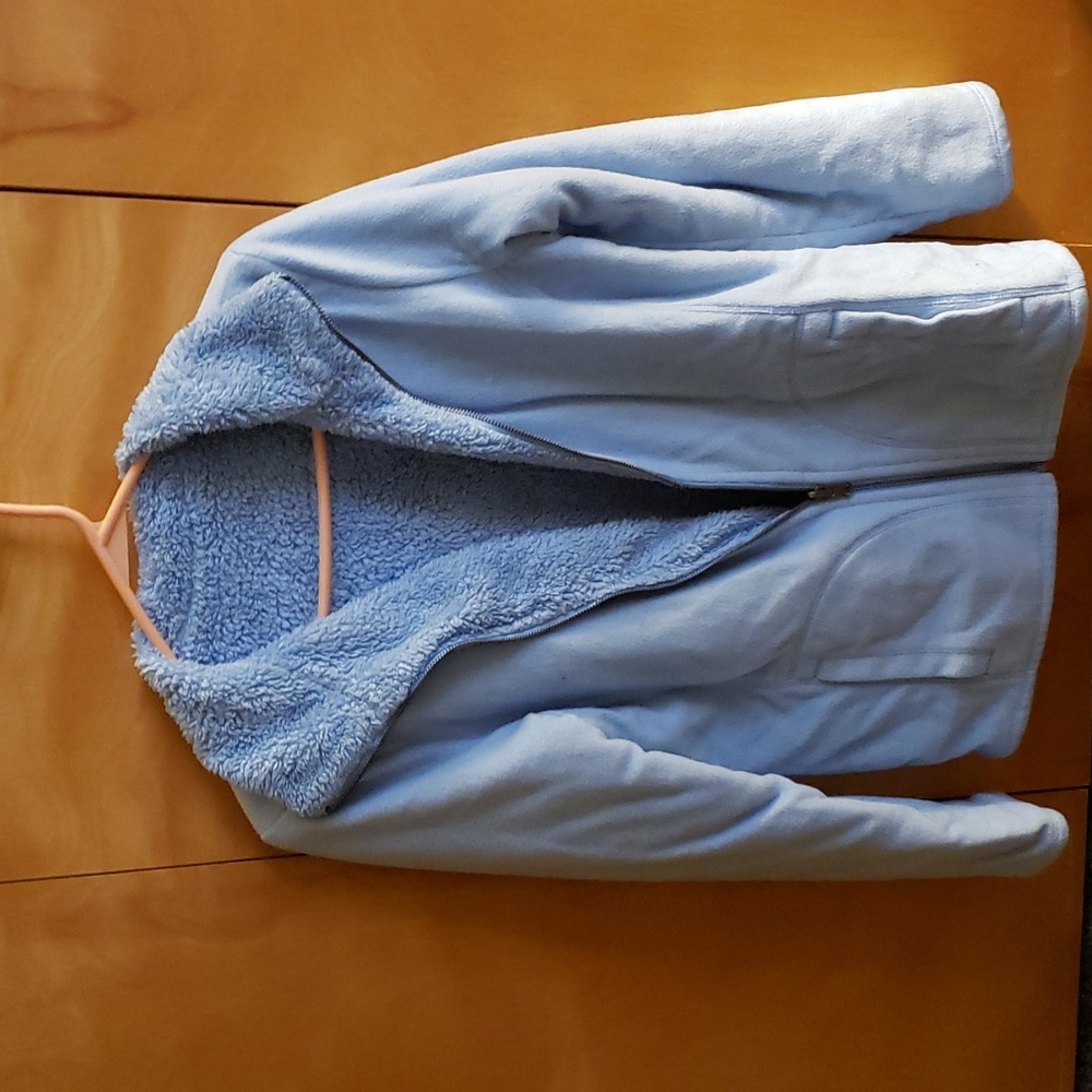Reversible light blue fleece jacket. Perfect, no flaws.